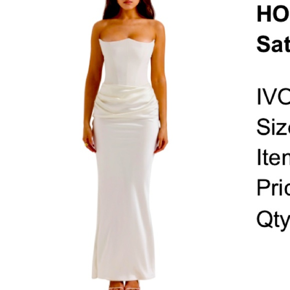HOUSE OF CB 'Persephone' Ivory Strapless Corset Dress NWOT